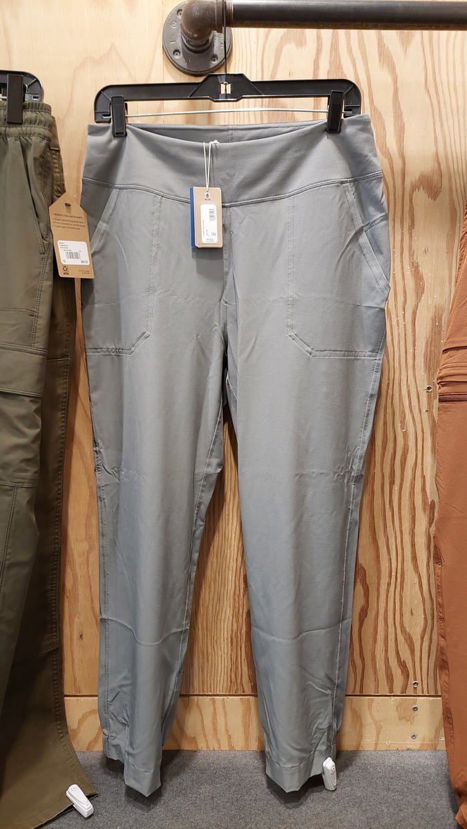 Picture of Patagonia Happy Hike Studios hiking pants on a hanger | Hiking Pants for Curvy Women | Sincerely Yasmin